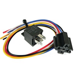 Power Relay- Bosch Style 12 Volt w Pigtail HD 30 Amp Continuous Duty 5-Wire