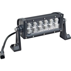J&N Bar Light, 12/24V, LED, 1600 Lumens, White, 7.5, Flood, Black Housing