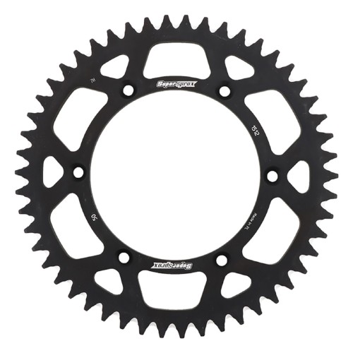 Supersprox Black Aluminum Sprocket, 50T, Chain Size 520, RAL-1512-50-BLK