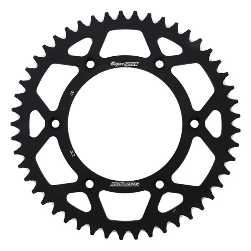 Supersprox Black Aluminum Sprocket, 49T, Chain Size 520, RAL-210-49-BLK