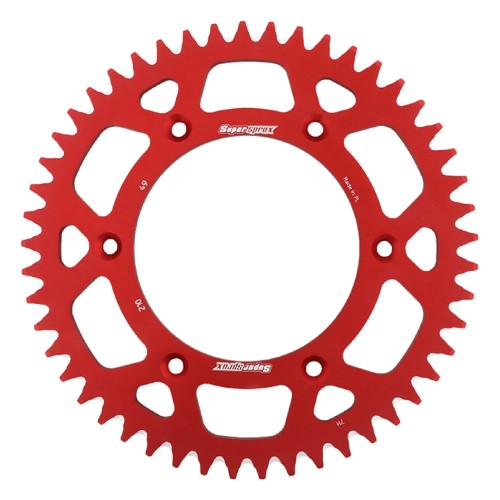 Supersprox Red Aluminum Sprocket, 49T, Chain Size 520, RAL-210-49-RED