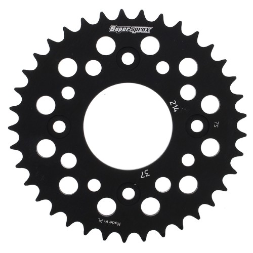 Supersprox Black Aluminum Sprocket, 37T, Chain Size 420, RAL-214-37-BLK
