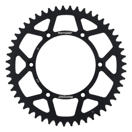 Supersprox Black Aluminum Sprocket, 51T, Chain Size 520, RAL-245-51-BLK