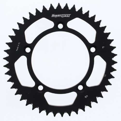 Supersprox Black Aluminum Sprocket, 46T, Chain Size 420, RAL-4-46-BLK