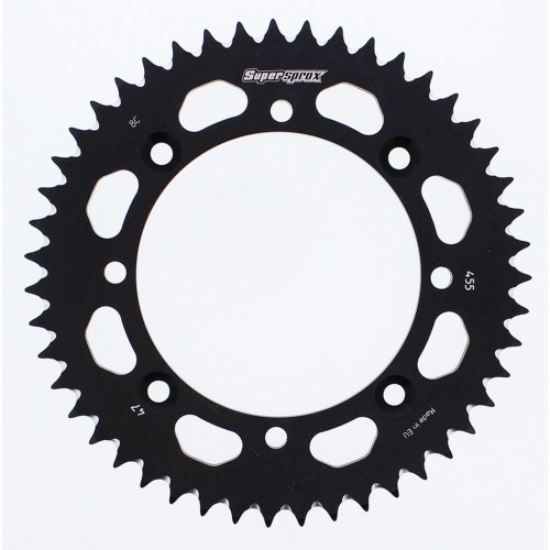 Supersprox Aluminum Sprocket Black 47T-RAL-455-47-BLK for Kawasaki KX65 2000-2019