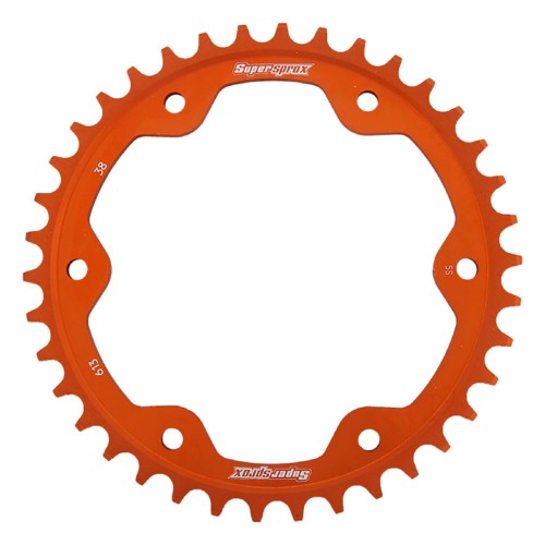 Supersprox Orange Aluminum Sprocket, 38T, Chain Size 525, RAL-613-38-ORG