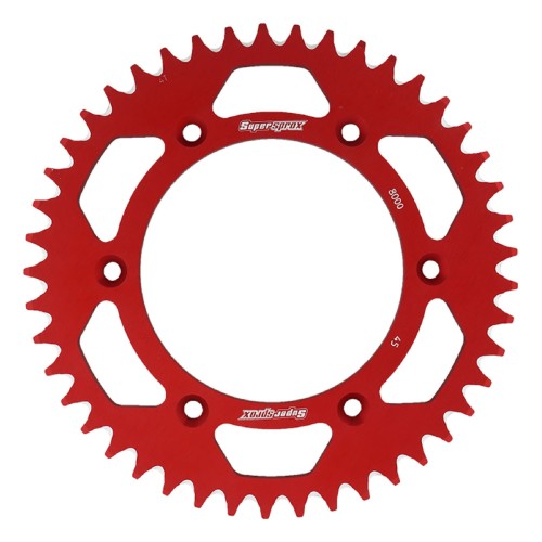 Supersprox Red Aluminum Sprocket, 45T, Chain Size 520, RAL-8000-45-RED