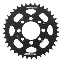 Supersprox Black Aluminum Sprocket, 38T, Chain Size 420, RAL-801-38-BLK