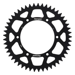 Supersprox Black Aluminum Sprocket, 49T, Chain Size 520, RAL-808-49-BLK