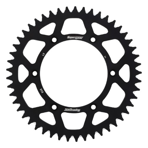 Supersprox Black Aluminum Sprocket, 49T, Chain Size 520, RAL-808-49-BLK