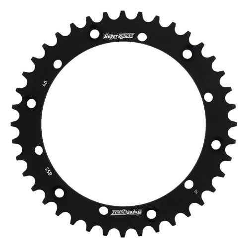 Supersprox Black Aluminum Sprocket, 40T, Chain Size 520, RAL-853-40-BLK