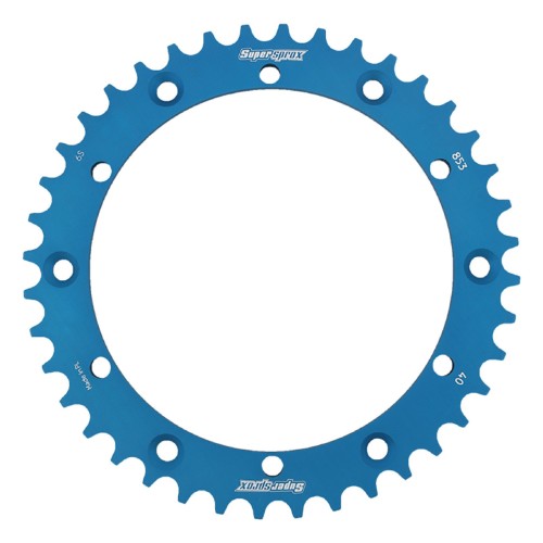 Supersprox Blue Aluminum Sprocket, 40T, Chain Size 520, RAL-853-40-BLU