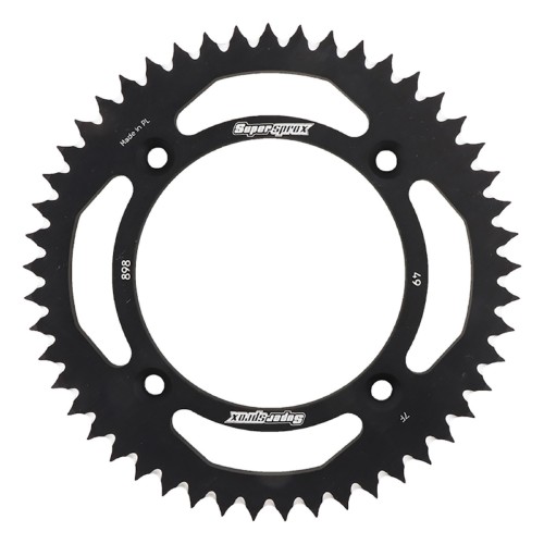 Supersprox Black Aluminum Sprocket, 49T, Chain Size 428, RAL-898-49-BLK