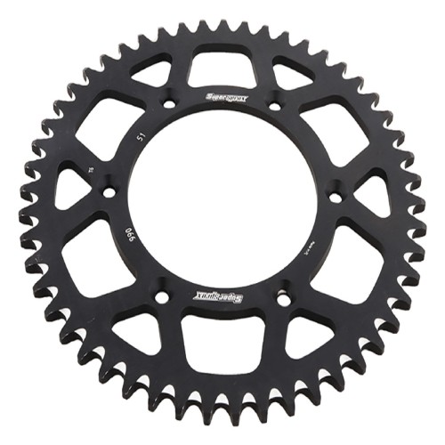 Supersprox Black Aluminum Sprocket, 51T, Chain Size 520, RAL-990-51-BLK