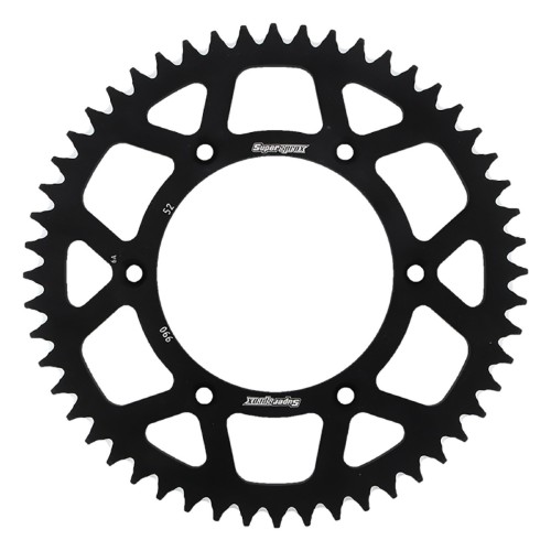 Supersprox Black Aluminum Sprocket, 52T, Chain Size 520, RAL-990-52-BLK