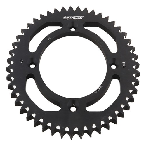 Supersprox Black Aluminum Sprocket, 47T, Chain Size 428, RAL-998-47-BLK