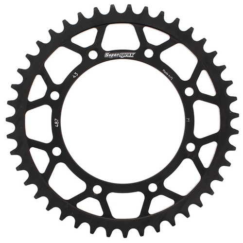 Supersprox Steel Sprocket Black 43T-RFE-487-43-BLK for Kawasaki KL650 A 1987-2007