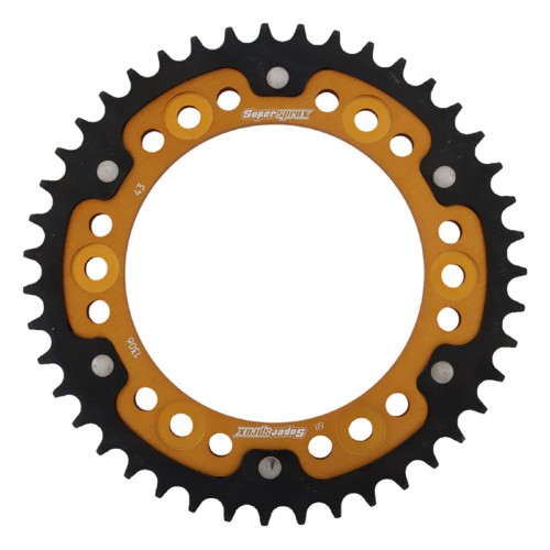 Supersprox - Steel & Aluminum Gold Stealth sprocket, 43T, Chain Size 530, RST-1306-43-GLD