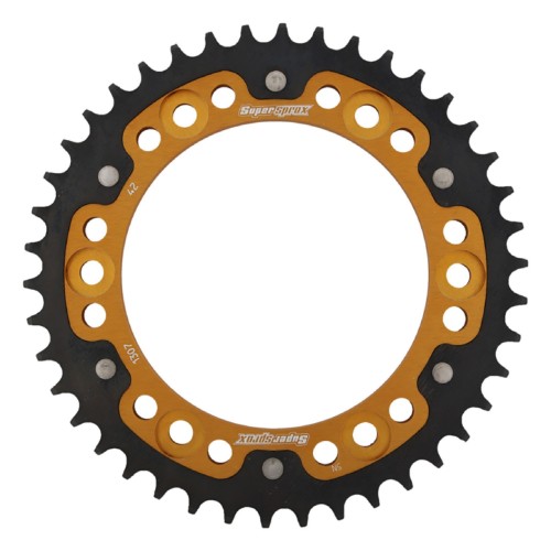 Supersprox - Steel & Aluminum Gold Stealth sprocket, 42T, Chain Size 525, RST-1307-42-GLD