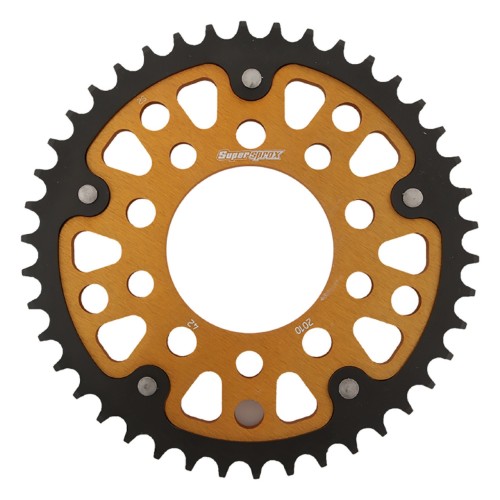 Supersprox - Steel & Aluminum Gold Stealth sprocket, 42T, Chain Size 530, RST-1334-42-GLD
