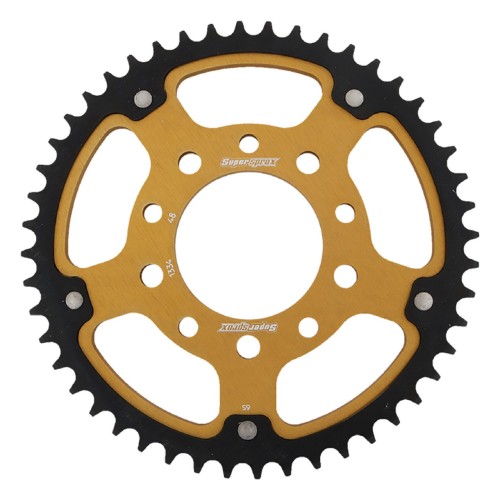 Supersprox - Steel & Aluminum Gold Stealth sprocket, 48T, Chain Size 530, RST-1334-48-GLD