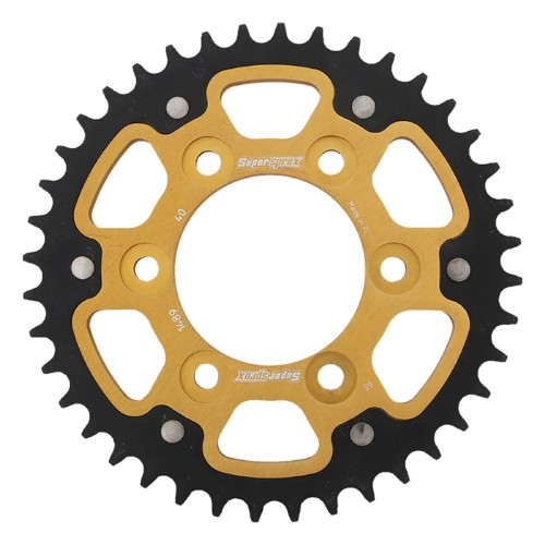 Supersprox - Steel & Aluminum Gold Stealth sprocket, 40T, Chain Size 525, RST-1489-40-GLD