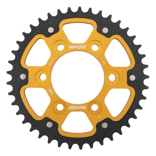 Supersprox - Steel & Aluminum Gold Stealth sprocket, 41T, Chain Size 525, RST-1489-41-GLD