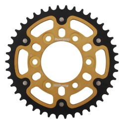 Supersprox - Steel & Aluminum Gold Stealth sprocket, 42T, Chain Size 525, RST-1489-42-GLD
