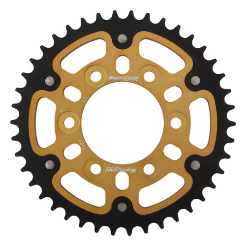 Supersprox - Steel & Aluminum Gold Stealth sprocket, 42T, Chain Size 525, RST-1489-42-GLD