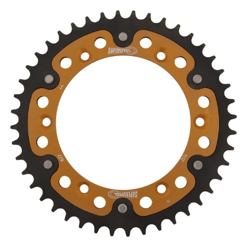 Supersprox - Steel & Aluminum Gold Stealth sprocket, 44T, Chain Size 520, RST-1512-44-GLD