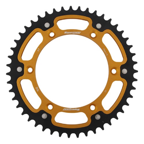 Supersprox - Steel & Aluminum Gold Stealth sprocket, 47T, Chain Size 520, RST-1512-47-GLD