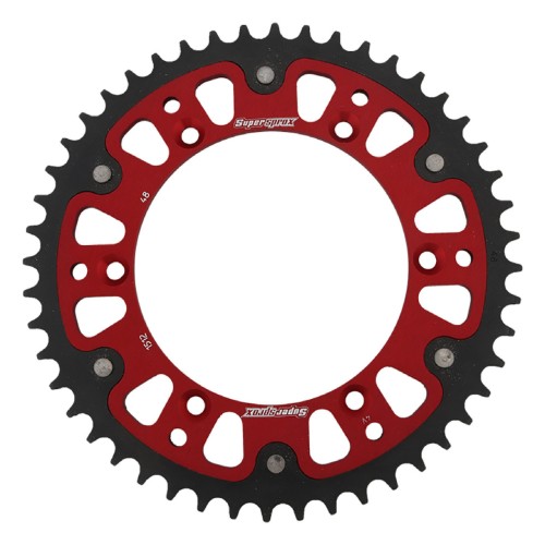 Supersprox - Steel & Aluminum Red Stealth sprocket, 48T, Chain Size 520, RST-1512-48-RED