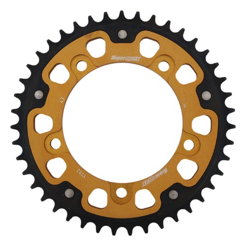 Supersprox - Steel & Aluminum Gold Stealth sprocket, 43T, Chain Size 525, RST-1792-43-GLD