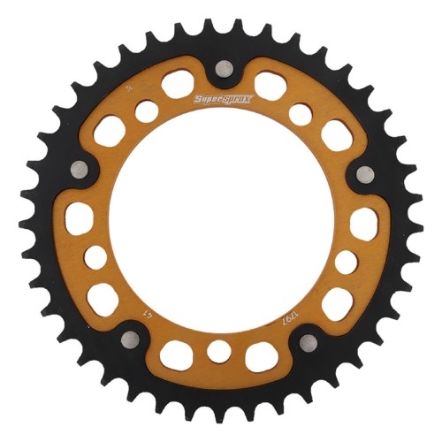 Supersprox - Steel & Aluminum Gold Stealth sprocket, 41T, Chain Size 530, RST-1797-41-GLD