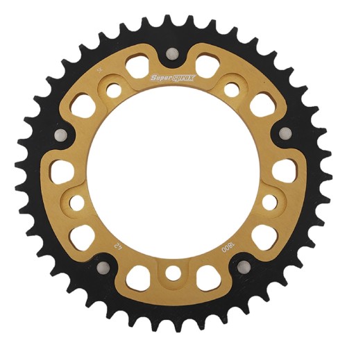 Supersprox - Steel & Aluminum Gold Stealth sprocket, 42T, Chain Size 530, RST-1800-42-GLD