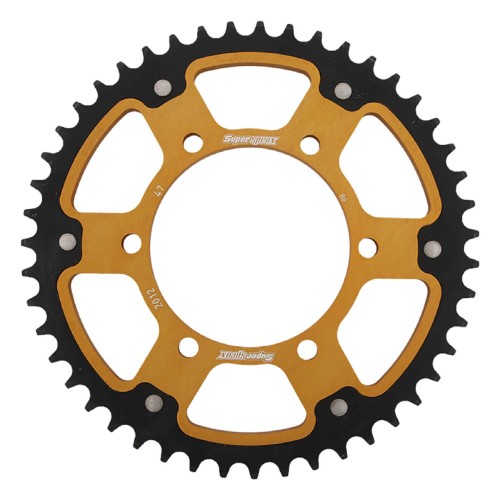 Supersprox - Steel & Aluminum Gold Stealth sprocket, 47T, Chain Size 525, RST-2012-47-GLD
