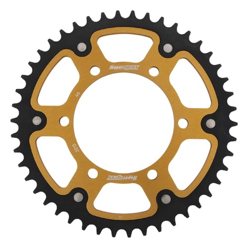 Supersprox - Steel & Aluminum Gold Stealth sprocket, 46T, Chain Size 520, RST-2013-46-GLD