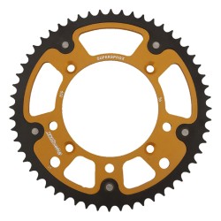 Supersprox - Steel & Aluminum Gold Stealth sprocket, 56T, Chain Size 420, RST-209-56-GLD