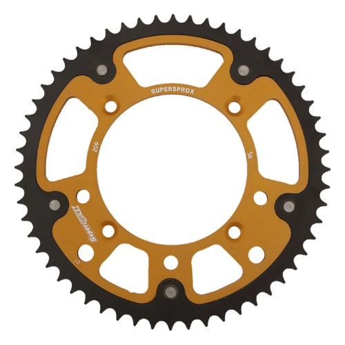 Supersprox - Steel & Aluminum Gold Stealth sprocket, 56T, Chain Size 420, RST-209-56-GLD