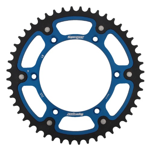 Supersprox - Steel & Aluminum Blue Stealth sprocket, 48T, Chain Size 520, RST-245-48-BLU