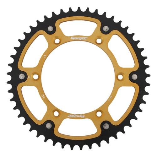 Supersprox - Steel & Aluminum Gold Stealth sprocket, 49T, Chain Size 520, RST-245-49-GLD