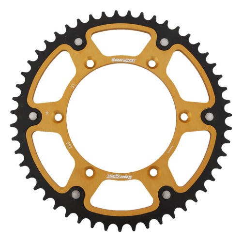 Supersprox - Steel & Aluminum Gold Stealth sprocket, 51T, Chain Size 520, RST-245-51-GLD
