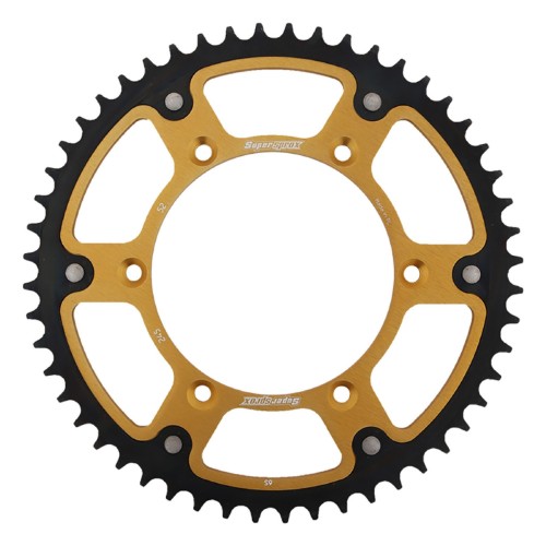 Supersprox - Steel & Aluminum Gold Stealth sprocket, 52T, Chain Size 520, RST-245-52-GLD