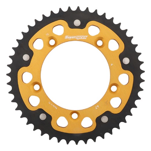 Supersprox - Steel & Aluminum Gold Stealth sprocket, 47T, Chain Size 420, RST-4-47-GLD