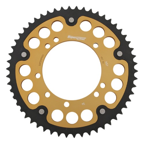 Supersprox - Steel & Aluminum Gold Stealth sprocket, 54T, Chain Size 420, RST-457-54-GLD
