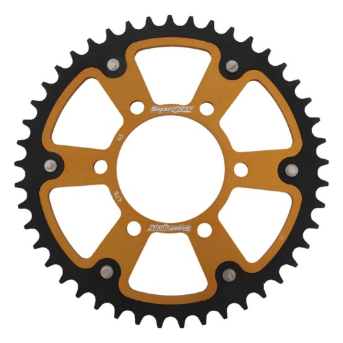 Supersprox - Steel & Aluminum Gold Stealth sprocket, 45T, Chain Size 520, RST-478-45-GLD
