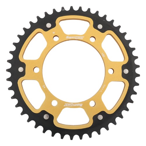 Supersprox - Steel & Aluminum Gold Stealth sprocket, 45T, Chain Size 525, RST-480-45-GLD