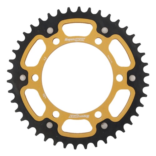 Supersprox - Steel & Aluminum Gold Stealth sprocket, 42T, Chain Size 520, RST-486-42-GLD