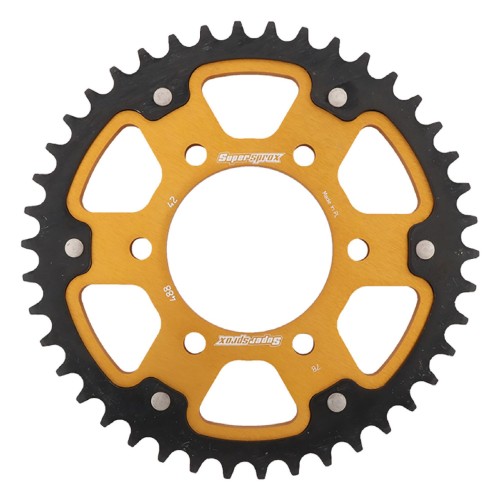 Supersprox - Steel & Aluminum Gold Stealth sprocket, 42T, Chain Size 530, RST-488-42-GLD