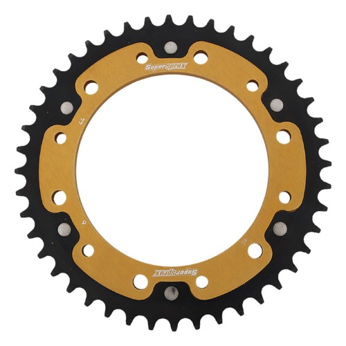 Supersprox - Steel & Aluminum Gold Stealth sprocket, 44T, Chain Size 525, RST-6-44-GLD